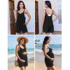 Ekouaer Rompers for Women Casual Loose Sleeveless Overalls Shorts Knit Jumpsuits 2026 Summer Vacation Beach Outfits(Black)