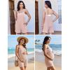 Ekouaer Rompers for Women Casual Loose Sleeveless Overalls Shorts Knit Jumpsuits 2026 Summer Vacation Beach Outfits(Brown)