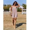 Ekouaer Rompers for Women Casual Loose Sleeveless Overalls Shorts Knit Jumpsuits 2026 Summer Vacation Beach Outfits(Brown)