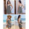 Ekouaer Rompers for Women Casual Loose Sleeveless Overalls Shorts Knit Jumpsuits 2026 Summer Vacation Beach Outfits(Dark Grey)