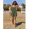 Ekouaer Rompers for Women Casual Loose Sleeveless Overalls Shorts Knit Jumpsuits 2026 Summer Vacation Beach Outfits(Green Grey)