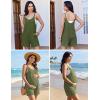 Ekouaer Rompers for Women Casual Loose Sleeveless Overalls Shorts Knit Jumpsuits 2026 Summer Vacation Beach Outfits(Green Grey)