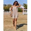Ekouaer Rompers for Women Casual Loose Sleeveless Overalls Shorts Knit Jumpsuits 2026 Summer Vacation Beach Outfits(Light Khaki)