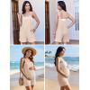 Ekouaer Rompers for Women Casual Loose Sleeveless Overalls Shorts Knit Jumpsuits 2026 Summer Vacation Beach Outfits(Light Khaki)