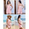 Ekouaer Rompers for Women Casual Loose Sleeveless Overalls Shorts Knit Jumpsuits 2026 Summer Vacation Beach Outfits(Light Pink)