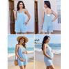 Ekouaer Rompers for Women Casual Loose Sleeveless Overalls Shorts Knit Jumpsuits 2026 Summer Vacation Beach Outfits(Sky Blue)
