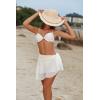 Ekouaer Sarong Wraps for Women Chiffon Beach Swimsuit Coverup Sheer Short Bathing Suit Cover Up Skirt for Swimwear(White)