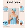 Ekouaer Towel Wrap for Women with Hair Towel Lightweight Knee Length Spa Body Bath Adjustable Closure Bathrobe with Pocket(Baby Blue)