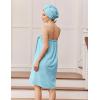Ekouaer Towel Wrap for Women with Hair Towel Lightweight Knee Length Spa Body Bath Adjustable Closure Bathrobe with Pocket(Baby Blue)
