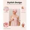 Ekouaer Towel Wrap for Women with Hair Towel Lightweight Knee Length Spa Body Bath Adjustable Closure Bathrobe with Pocket(Blush)