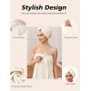 Ekouaer Towel Wrap for Women with Hair Towel Lightweight Knee Length Spa Body Bath Adjustable Closure Bathrobe with Pocket(Cream)