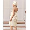 Ekouaer Towel Wrap for Women with Hair Towel Lightweight Knee Length Spa Body Bath Adjustable Closure Bathrobe with Pocket(Cream)