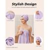 Ekouaer Towel Wrap for Women with Hair Towel Lightweight Knee Length Spa Body Bath Adjustable Closure Bathrobe with Pocket(Lavender)