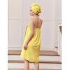 Ekouaer Towel Wrap for Women with Hair Towel Lightweight Knee Length Spa Body Bath Adjustable Closure Bathrobe with Pocket(Lemon Yellow)