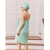 Ekouaer Towel Wrap for Women with Hair Towel Lightweight Knee Length Spa Body Bath Adjustable Closure Bathrobe with Pocket(Mint Green)