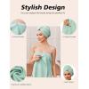 Ekouaer Towel Wrap for Women with Hair Towel Lightweight Knee Length Spa Body Bath Adjustable Closure Bathrobe with Pocket(Mint Green)