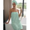 Ekouaer Towel Wrap for Women with Hair Towel Lightweight Knee Length Spa Body Bath Adjustable Closure Bathrobe with Pocket(Mint Green)