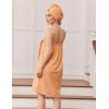 Ekouaer Towel Wrap for Women with Hair Towel Lightweight Knee Length Spa Body Bath Adjustable Closure Bathrobe with Pocket(Soft Orange)