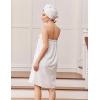 Ekouaer Towel Wrap for Women with Hair Towel Lightweight Knee Length Spa Body Bath Adjustable Closure Bathrobe with Pocket(White)