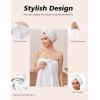 Ekouaer Towel Wrap for Women with Hair Towel Lightweight Knee Length Spa Body Bath Adjustable Closure Bathrobe with Pocket(White)