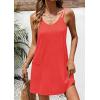 Ekouaer Women’s Bathing Suit Cover Up Sleeveless V Neck Swimsuit Coverups Summer Swimwear Beach Cover Ups with Pockets(Coral)