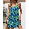 Ekouaer Women’s Bathing Suit Cover Up Sleeveless V Neck Swimsuit Coverups Summer Swimwear Beach Cover Ups with Pockets(Floral Blue Green)