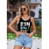 Ekouaer Women’s Bathing Suit Cover Up Sleeveless V Neck Swimsuit Coverups Summer Swimwear Beach Cover Ups with Pockets(Print Black)