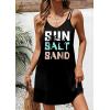 Ekouaer Women’s Bathing Suit Cover Up Sleeveless V Neck Swimsuit Coverups Summer Swimwear Beach Cover Ups with Pockets(Print Black)