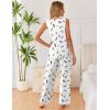Ekouaer Womens Pajamas Set Sleeveless Lounge Sets Comfy Tank Top and Pants Pjs Set V Neck 2 Piece Sleepwear S-XXL(Feather White)