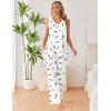 Ekouaer Womens Pajamas Set Sleeveless Lounge Sets Comfy Tank Top and Pants Pjs Set V Neck 2 Piece Sleepwear S-XXL(Feather White)