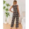 Ekouaer Womens Pajamas Set Sleeveless Lounge Sets Comfy Tank Top and Pants Pjs Set V Neck 2 Piece Sleepwear S-XXL(Leopard)