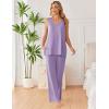 Ekouaer Womens Pajamas Set Sleeveless Lounge Sets Comfy Tank Top and Pants Pjs Set V Neck 2 Piece Sleepwear S-XXL(Lilac)