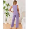 Ekouaer Womens Pajamas Set Sleeveless Lounge Sets Comfy Tank Top and Pants Pjs Set V Neck 2 Piece Sleepwear S-XXL(Lilac)