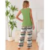 Ekouaer Womens Pajamas Set Sleeveless Lounge Sets Comfy Tank Top and Pants Pjs Set V Neck 2 Piece Sleepwear S-XXL(Tie-dye Green)