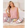 Ekouaer Womens Pajamas Set Sleeveless Lounge Sets Comfy Tank Top and Pants Pjs Set V Neck 2 Piece Sleepwear S-XXL(Tie-dye Pink)