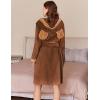 Ekouaer Women’s Robes Knee Length Hooded Bathrobe Cute House Coats with Pockets S-XXL