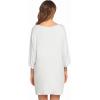 Ekouaer Women’s Sleepshirt Deep V Neck Nightgown Batwing Nightshirt Oversized Sleepwear(White)
