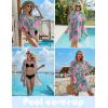 Ekouaer Women’s Swimsuit Cover Up 3/4 Sleeve Beachwear Bikini Coverups Button Down Oversized Cover Up Shirt S-3XL(Watercolor Coconut Tree)