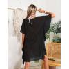 Ekouaer Women’s Swimsuit Coverup Chiffon Floral Bathing Suit Cover Up Ruffled Summer Beachwear Bikini Coverups S-3XL(Black)