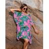 Ekouaer Women’s Swimsuit Coverup Chiffon Floral Bathing Suit Cover Up Ruffled Summer Beachwear Bikini Coverups S-3XL(Coconut Tree Pink)