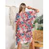 Ekouaer Women’s Swimsuit Coverup Chiffon Floral Bathing Suit Cover Up Ruffled Summer Beachwear Bikini Coverups S-3XL(Floral Pink)