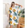 Ekouaer Women’s Swimsuit Coverup Chiffon Floral Bathing Suit Cover Up Ruffled Summer Beachwear Bikini Coverups S-3XL(Floral Yellow)