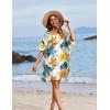 Ekouaer Women’s Swimsuit Coverup Chiffon Floral Bathing Suit Cover Up Ruffled Summer Beachwear Bikini Coverups S-3XL(Floral Yellow)