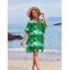 Ekouaer Women’s Swimsuit Coverup Chiffon Floral Bathing Suit Cover Up Ruffled Summer Beachwear Bikini Coverups S-3XL(Green)