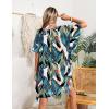 Ekouaer Women’s Swimsuit Coverup Chiffon Floral Bathing Suit Cover Up Ruffled Summer Beachwear Bikini Coverups S-3XL(Leaf Green)