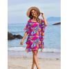 Ekouaer Women’s Swimsuit Coverup Chiffon Floral Bathing Suit Cover Up Ruffled Summer Beachwear Bikini Coverups S-3XL(Multicolor1)