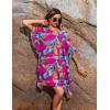 Ekouaer Women’s Swimsuit Coverup Chiffon Floral Bathing Suit Cover Up Ruffled Summer Beachwear Bikini Coverups S-3XL(Multicolor1)