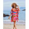 Ekouaer Women’s Swimsuit Coverup Chiffon Floral Bathing Suit Cover Up Ruffled Summer Beachwear Bikini Coverups S-3XL(Multicolor2)
