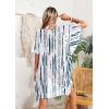 Ekouaer Women’s Swimsuit Coverup Chiffon Floral Bathing Suit Cover Up Ruffled Summer Beachwear Bikini Coverups S-3XL(Stripe Blue)