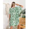 Ekouaer Women’s Swimsuit Coverup Chiffon Floral Bathing Suit Cover Up Ruffled Summer Beachwear Bikini Coverups S-3XL(Stripe Green)